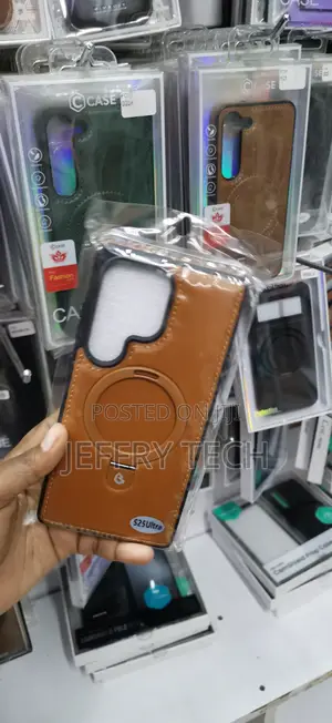 Samsung Galaxy S25 Ultra Case -Brown, Faux Leather