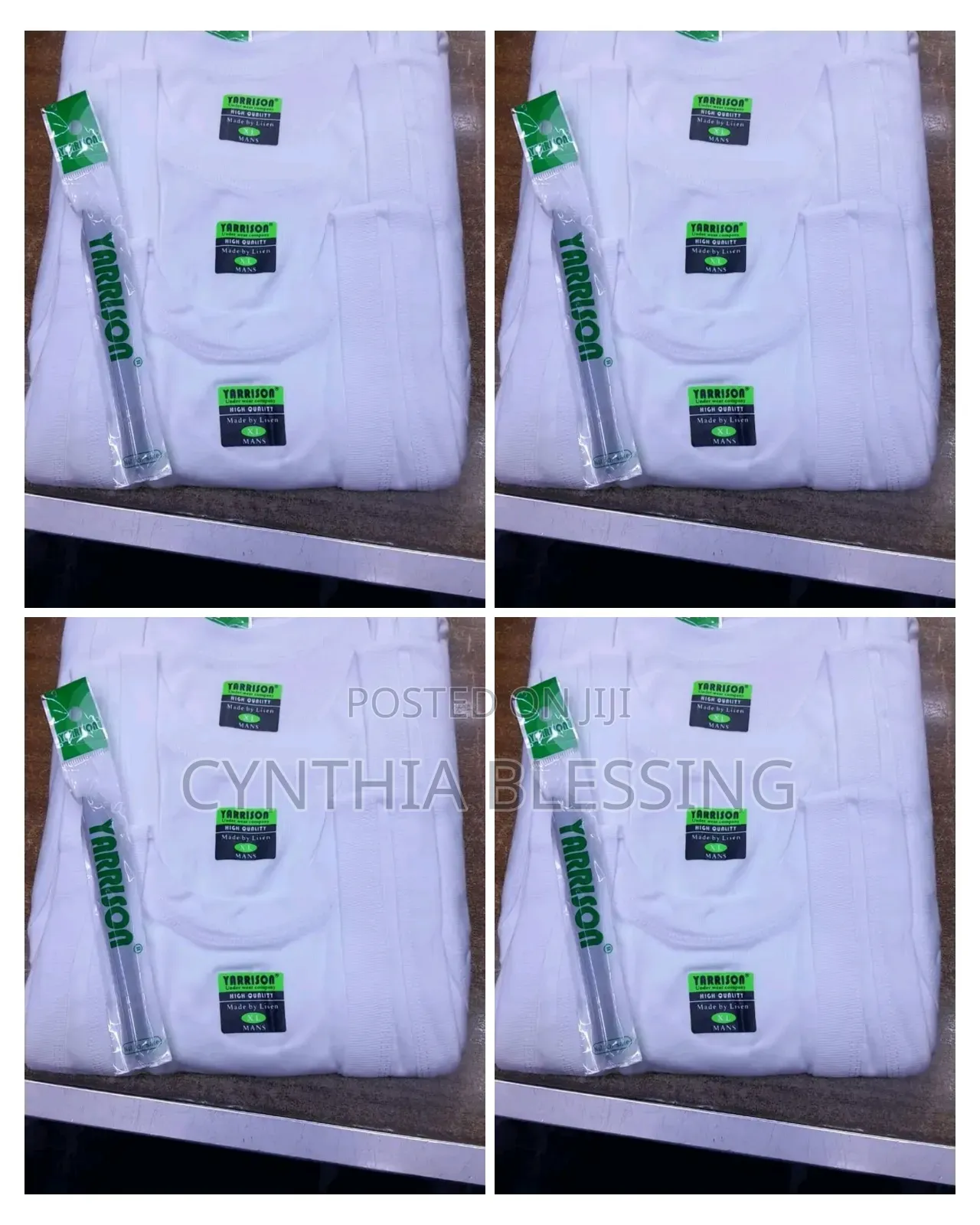 3 PCS 100% Men's Cotton Vests-White
