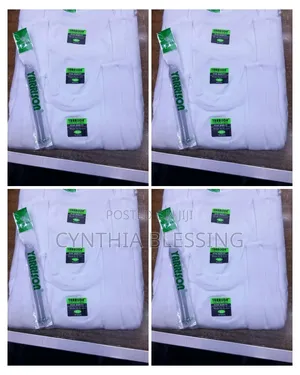 3 PCS 100% Men's Cotton Vests-White