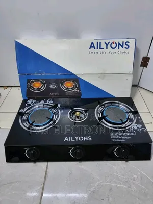 Ailyons 3 Burner Glass Top Gas Cooker Infrared Double Burner