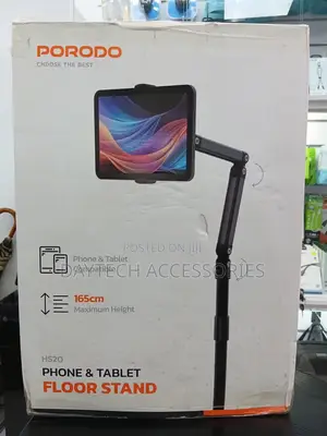 This Is a Porodo Hs20 Phone Tablet Floor Stand 165cm Maximum Height