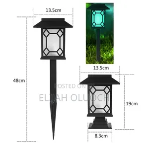 2pcs Big Led Solar Pathway Garden Outdoor Pillar Lights
