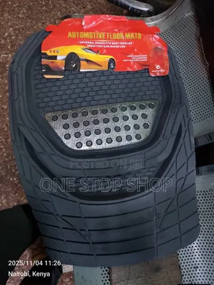 Universal Fit Black Car Mats With Silver Colored Nonslip Patch