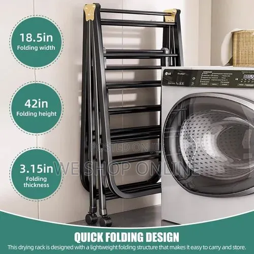 Movable Foldable/Portable Laundry Drying Rack