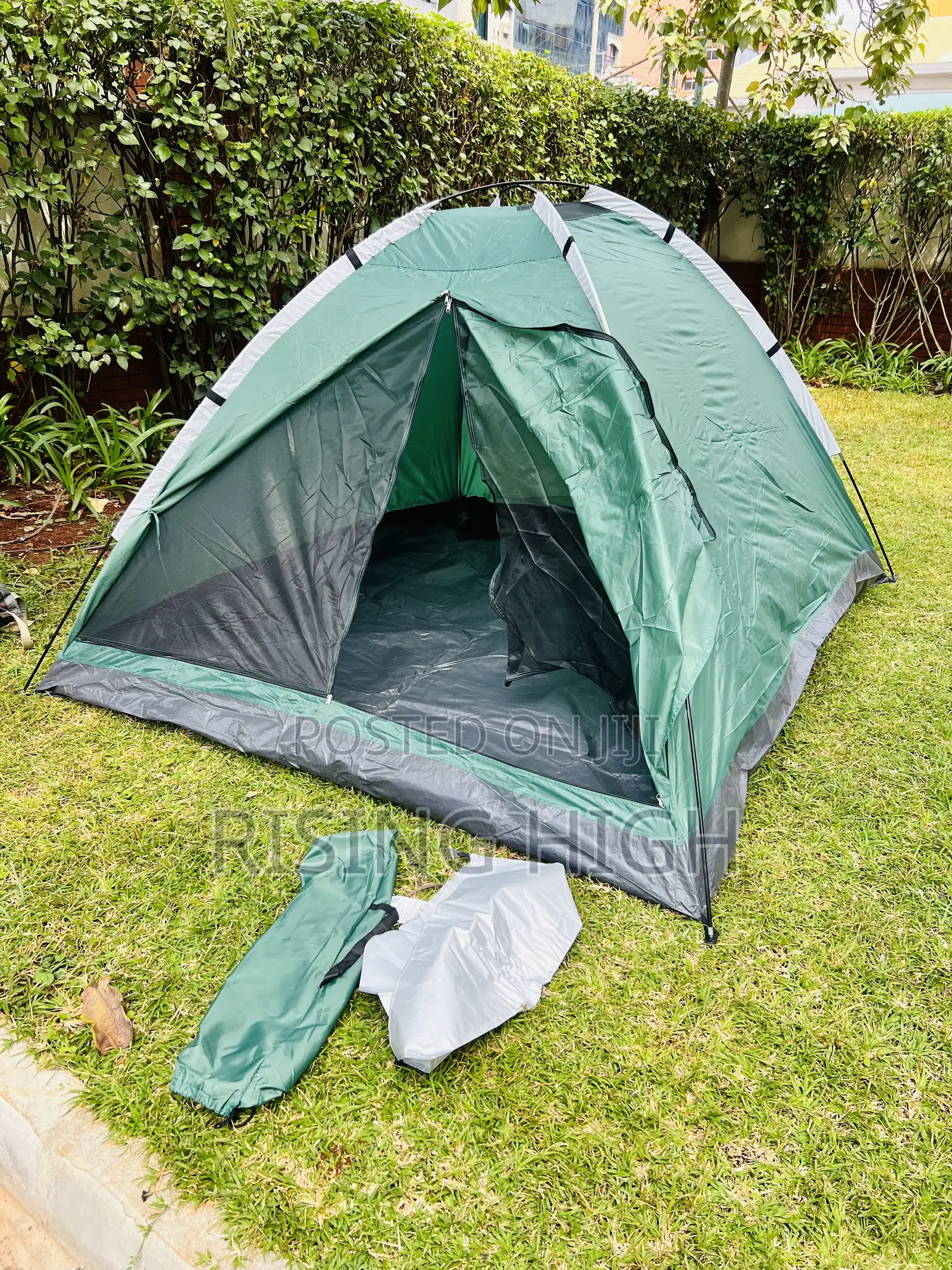 Jungle Green 4 Person Camping Tent – Easy Setup