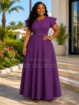 Elegant Maxi Dress With Waist Belt