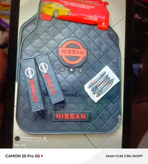 Branded 5pc Nissan Mats With 2safety Belt Pad With 4nissan Edge Guard