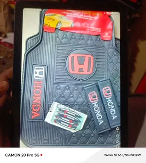 Universal Fithonda Branded Mats With Safety Belt Pad+Edge Door Guards