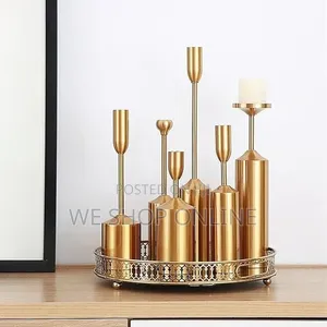 Luxury Gold Candle Holders, Metal Candlestick, Wedding Centerpieces