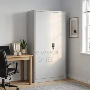 Office Cabinet; Grey Steel Storage Cabinet With Locking Door