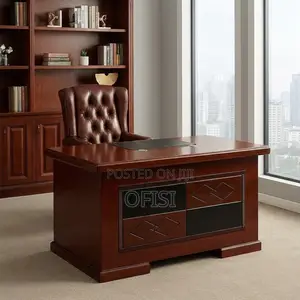 Office Desk; 1.2m Mahogany Polished Executive Office Desk