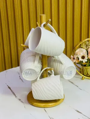 6 Pieces White Mugs