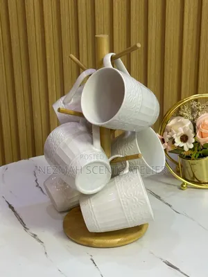 6 Piece White Mug Set
