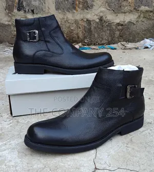 Quality Casual Leather Clarks Zipper Official Boots With Rubber Sole