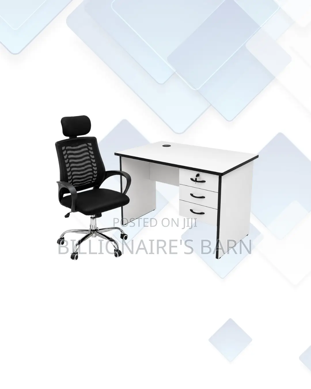 Compact 1m Desk and Headrest Mesh Chair for Focused Work