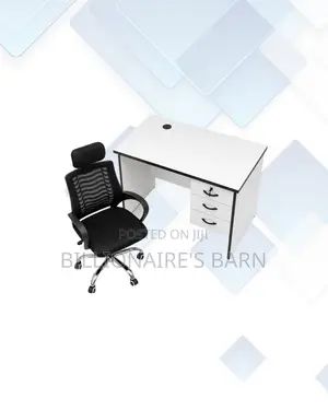 Compact 1m Desk and Headrest Mesh Chair for Focused Work