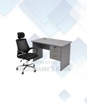 Compact 1m Desk and Headrest Mesh Chair for Home Office