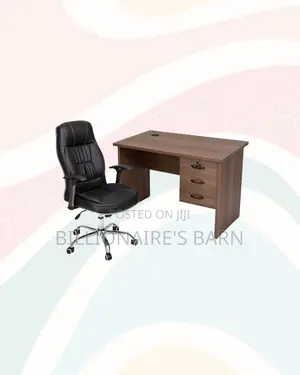 Compact 1m Desk and C35 Executive Leather Chair for Better Workdays