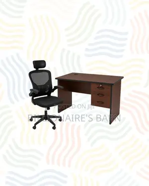 Compact 1m Desk Black Flip-Up Arms Ergonomic Chair for Better Workdays