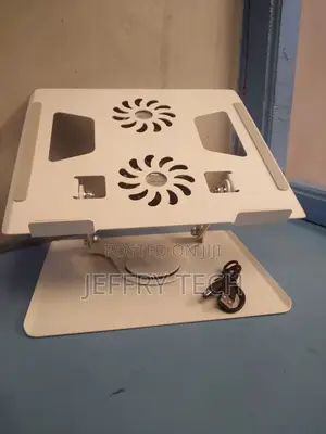 Laptop Stand Dual Cooling Fans and a 360-Degree Rotating Base.