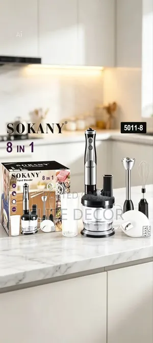 Sokany 8-in-1 Hand Blender 700w Stick Blender With Chopper Whisk