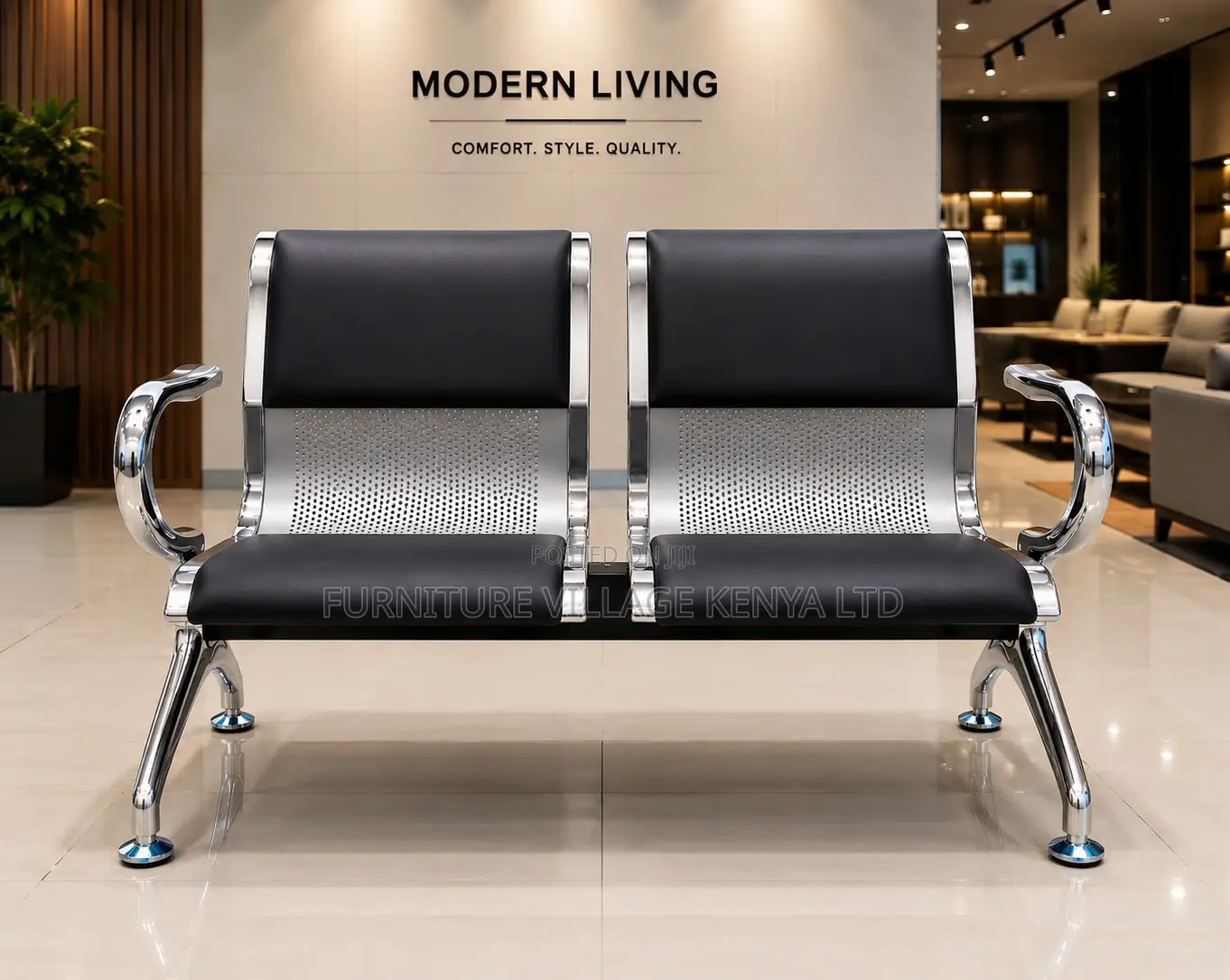 Contemporary Two-Seater Link Reception Bench