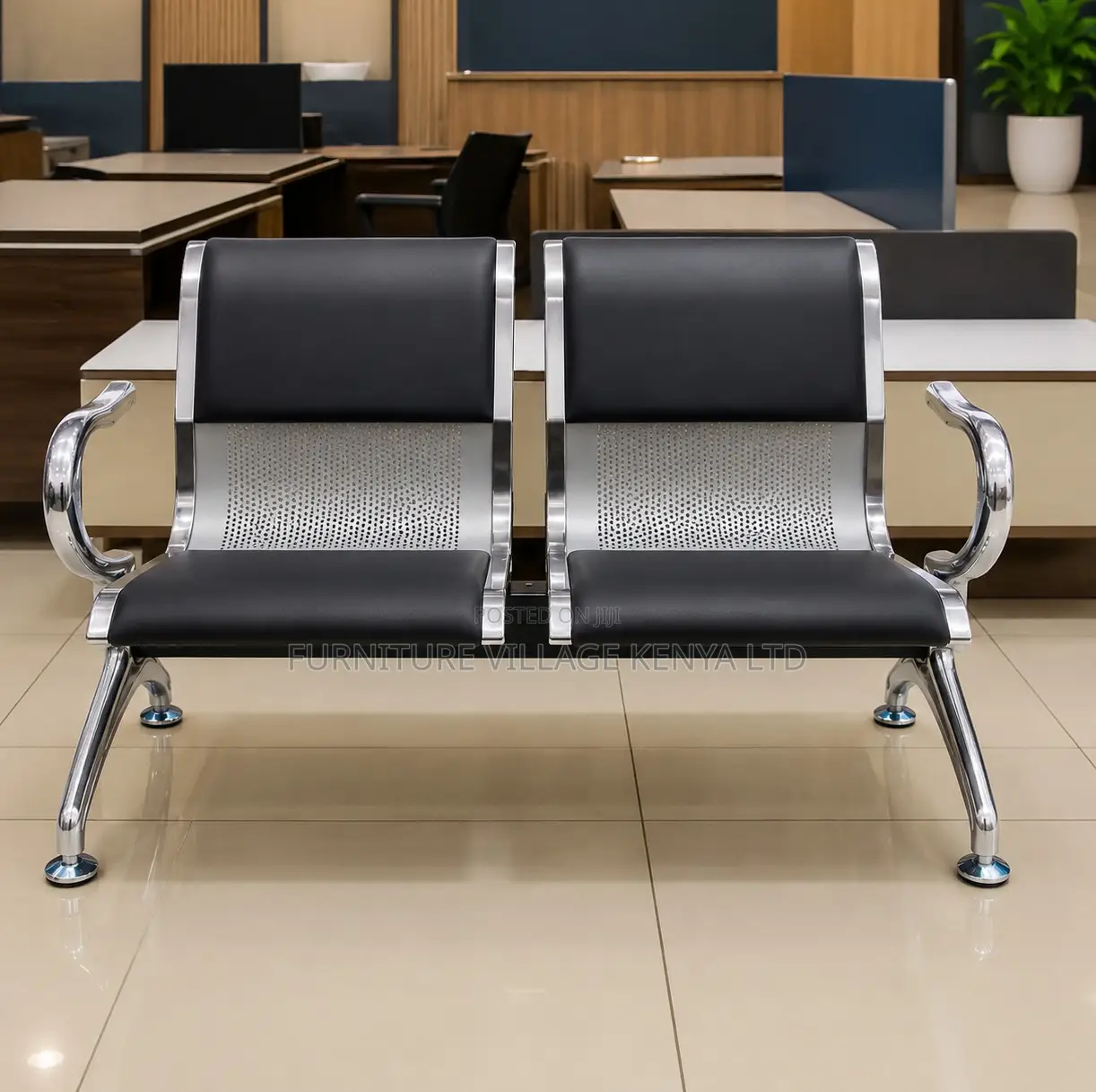 Contemporary Two-Seater Link Reception Bench