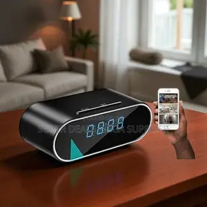 Plug and Play Wifi Alarm Table Clock Hidden Spy Camera