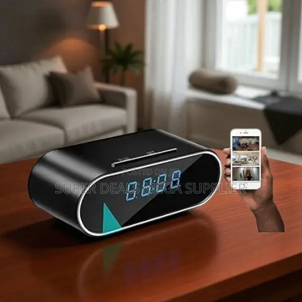Plug and Play Wifi Alarm Table Clock Hidden Spy Camera