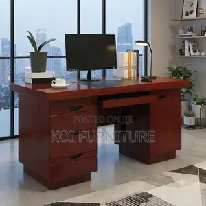 Office Desk; 1.4 Meter Executive Mahogany Productive Office Desk
