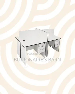 Practical 1m Four-Partition Wooden Bullpen Desk for Shared Office Work