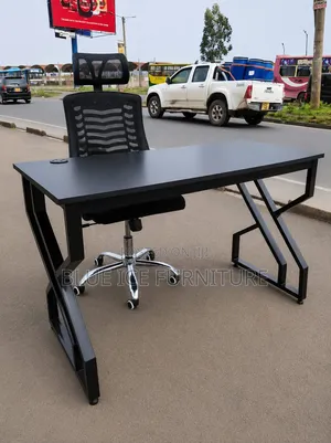 Home Office Study Desk and Headrest Chair Combined