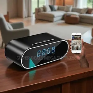 Weather-Resistant Wifi Alarm Table Clock Hidden Spy Camera