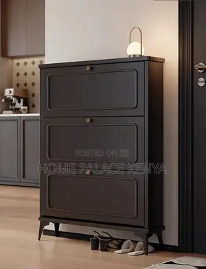 Shoe Cabinet: Black Vintage Tipping Shoe Organizer