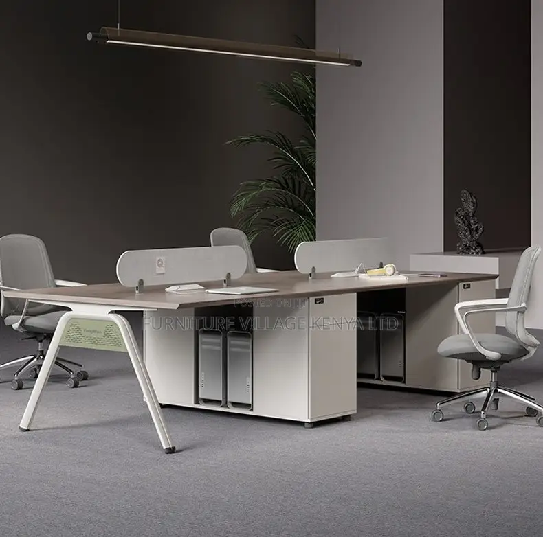 4-Way Collaborative Workstation Desk