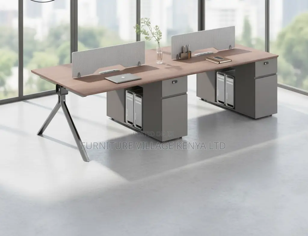 4-Way Collaborative Workstation Desk