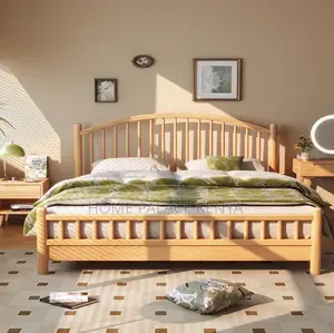 Wooden Bed: Noise-Free Slat Support King Bed