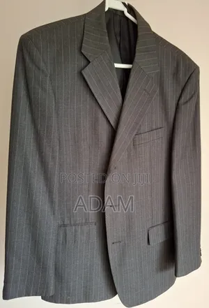 Men's Charcoal Grey Pinstripe Formal Blazer