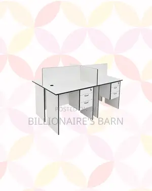 Practical 1m Four-Partition Wooden Bullpen Desk for Workplace