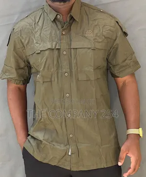 Quality Casual Men Double Pocket Pilot Khaki Shirts