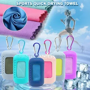 Portable Sports Quick Dry Cool Towel in Silicone Pocket