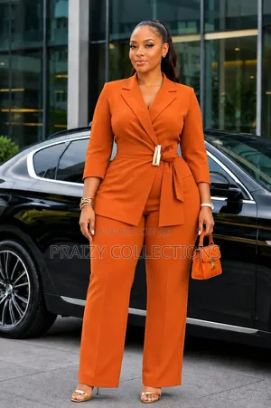 2pc Ladies' Trouser Suit With Long Coat