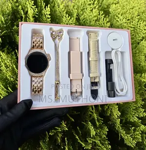 Ladies Luxury, Classic Leather, Metallic Silicone Straps Smart Watch