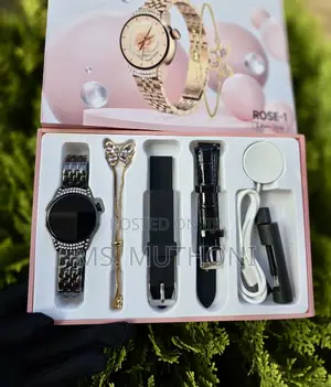 Ladies Luxury, Classic Leather, Metallic Silicone Straps Smart Watch