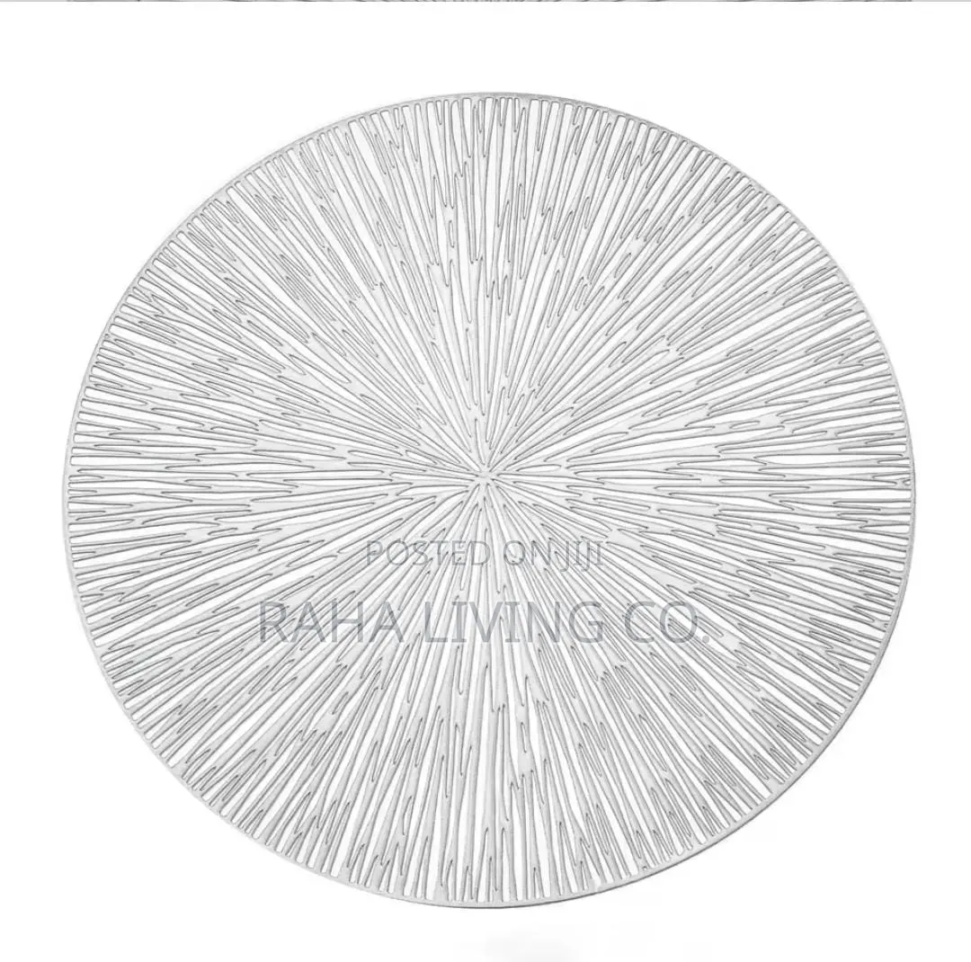 6pc Round Table Mats Set | Gold Silver Rose Gold