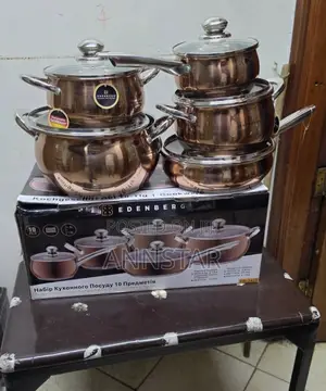 10 Pieces Gold Edenburg Eb-2423 Stainless Steel Cookware Set