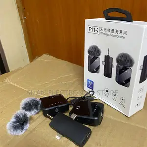 Type-C F11-2 Wireless Lavalier Microphone 3-in-1 Dual Mic System
