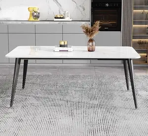 Dining Table: Rectangular Sintered Marble Dining Table