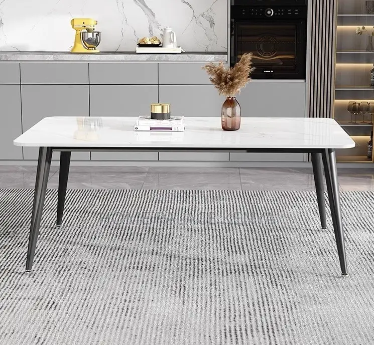 Dining Table: Rectangular Sintered Marble Dining Table