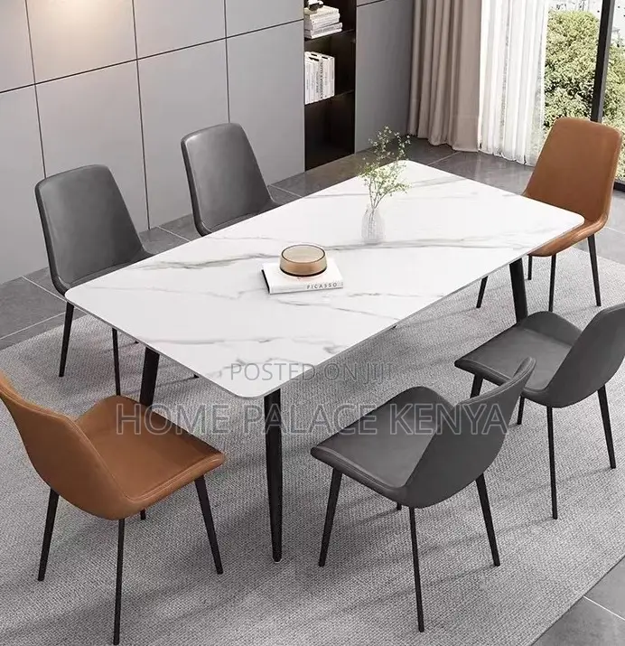 Dining Table: Rectangular Sintered Marble Dining Table